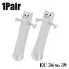 10Pairs Club Celebrity Ins Fashion Funny Creative Magnetic Attraction Hands Black White Cartoon Eyes Couples Sox Socks