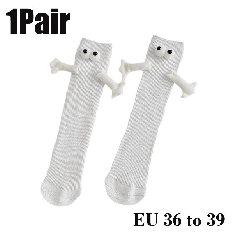 10Pairs Club Celebrity Ins Fashion Funny Creative Magnetic Attraction Hands Black White Cartoon Eyes Couples Sox Socks
