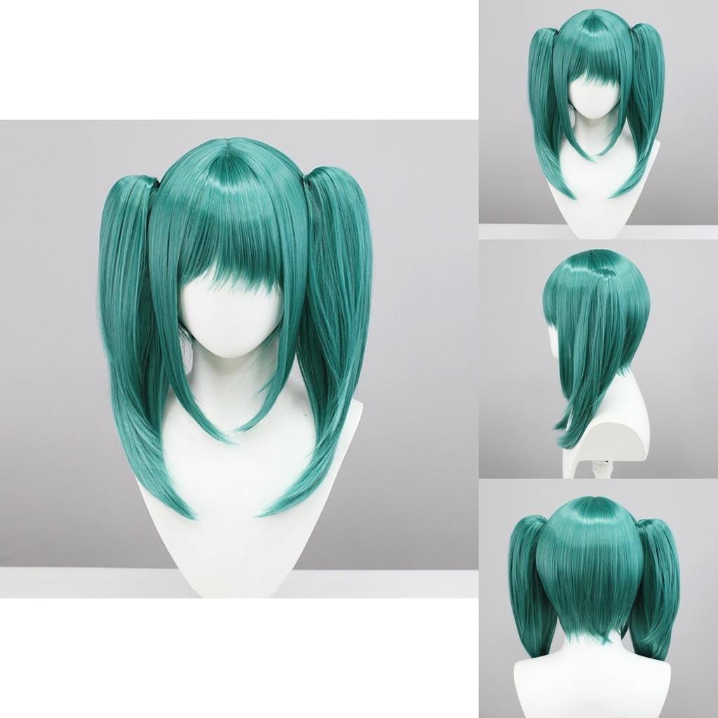 Hatsune Miku Vampire Cosplay Wig W/ Double Horsetail Hairpiece For Carnival Props