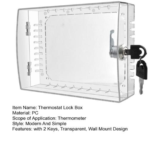 Прозрачный термостат с замком с 2 ключами для дома, квартиры, офиса, школы, настенного крепления, крышки термостата, универсального большого термостата переменного тока