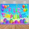 Colorful Balloon Ribbon Gift Themed Banner Background Children's Birthday Party Home Decoration Photography Background Cloth
