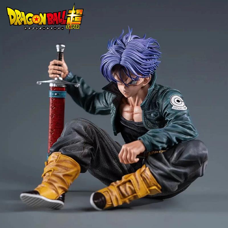 Фигурка Транкса из Dragon Ball Аниме Супер Сайян Сидячая Поза Фигурка кукла статуэтка ornaments Модель из ПВХ Игрушка