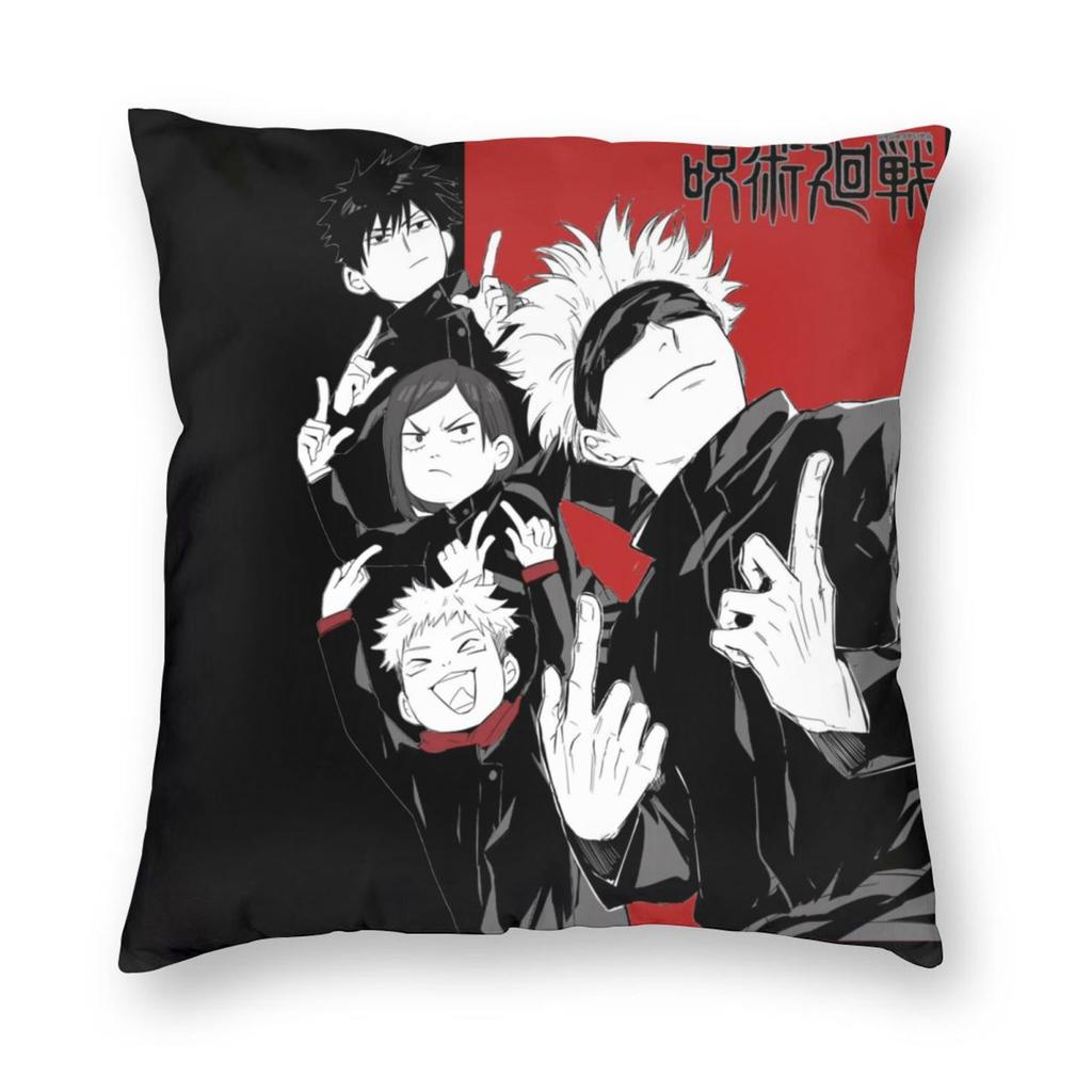 Чехол для подушки с принтом из аниме Jujutsu Kaisen, полиэстер, декоративная наволочка JJK Manga, для дома, квадратный 40x40 см