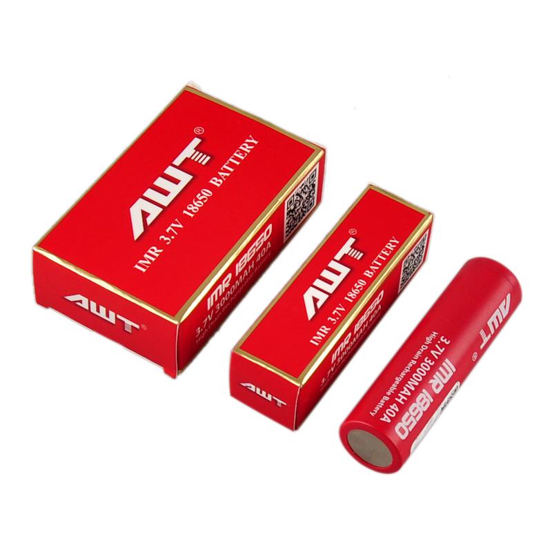 1 шт. AWT 18650 3000MAH 40A 3.7V аккумуляторная батарея красная батарея