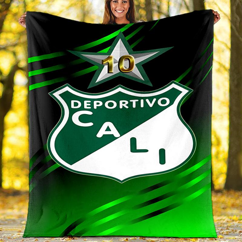 Deportivo Cali LOGO printed blanket—lightweight,soft,warm;versatile blanket all seasons—perfect as &air-conditioning throw,nap blanket