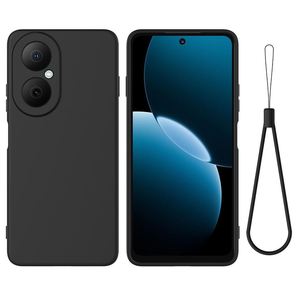 Для Huawei Nova Y73 4G Жидкий силиконовый чехол Задняя крышка телефона с ремешком на руку