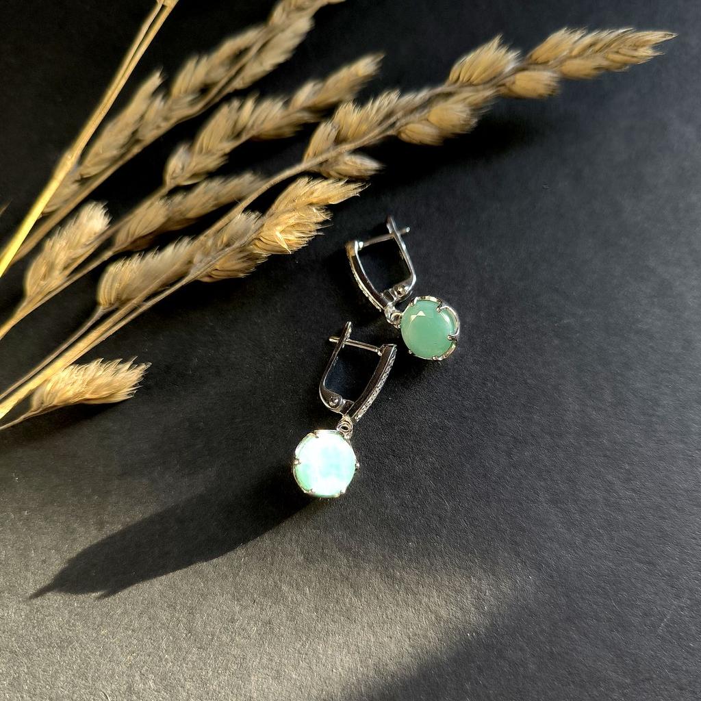 Серебряные серьги с натуральным изумрудом 5.533ct (2167181)