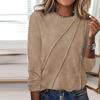 Осенне-зимние однотонные пуловеры с длинными рукавами и круглым вырезом для женщин