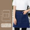 Кухонный холщовый полуфартук короткий с карманами, фартук для персонала, пятноустойчивый однотонный, униформа официанта для мужчин и женщин
