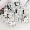 Vintage Flower Leaf Floral Clear Case For Samsung Galaxy S23 S22 S21 S20 Fe Ultra S10 S9 S8 Plus 10e S10lite Note 10plus 20ultra