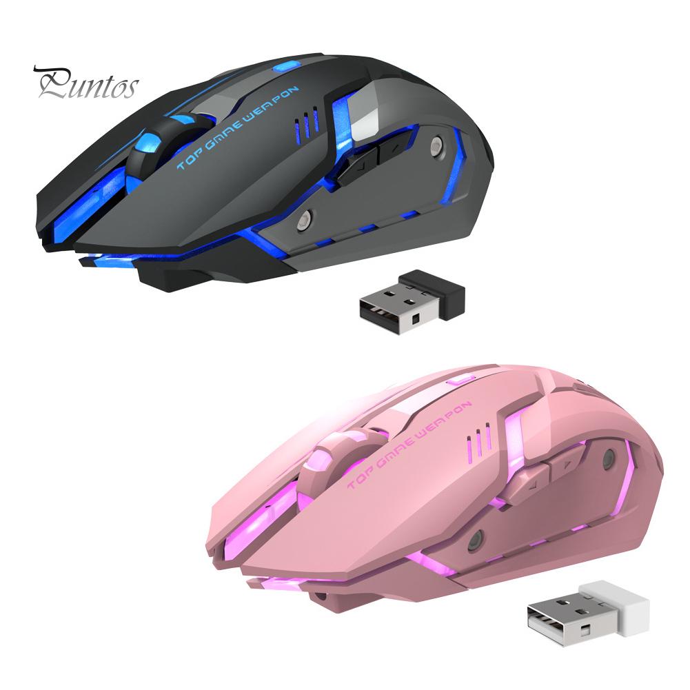 Puntos Rechargeable T1 Ergonomic 2.4G Silent Backlit USB Optical Wireless Gaming Mouse