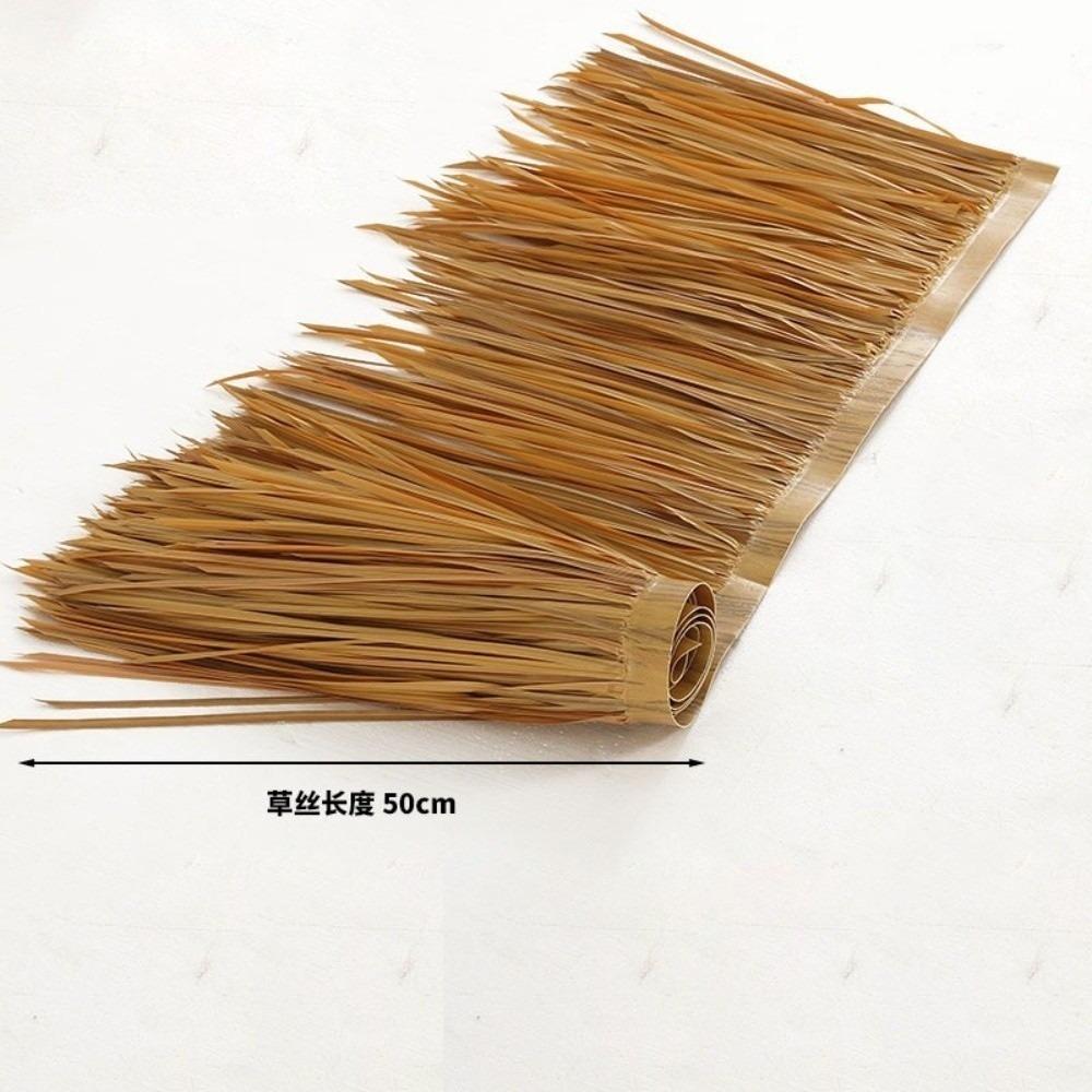 1mx50cm Panel Straw Roof Thatch Grass Material Simulation Palm Thatch For Umbrella Cover