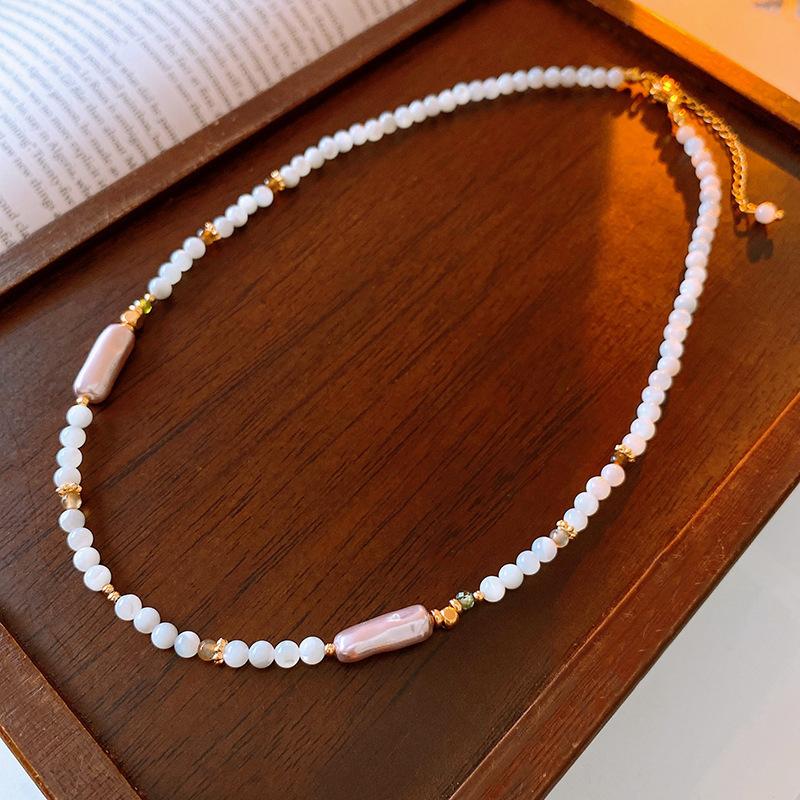 Korean temperament love butterfly pearl fringed necklace fashion collarbone chain versatile item decoration