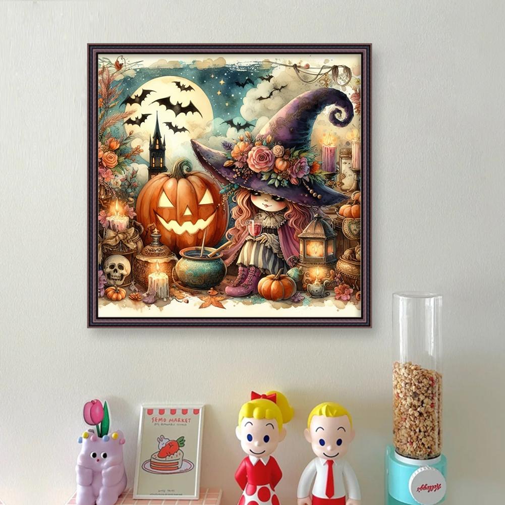 EY# Полная вышивка Эко-хлопковая нить 11CT Напечатанная Хэллоуин Ведьма Вышивка крестом