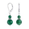 Драгоценный камень натуральный темно-зеленый малахит бохо бали милгрейн бисер рондель разделитель двойной шар круглый скошенные серьги для женщин подростков стерлингов
