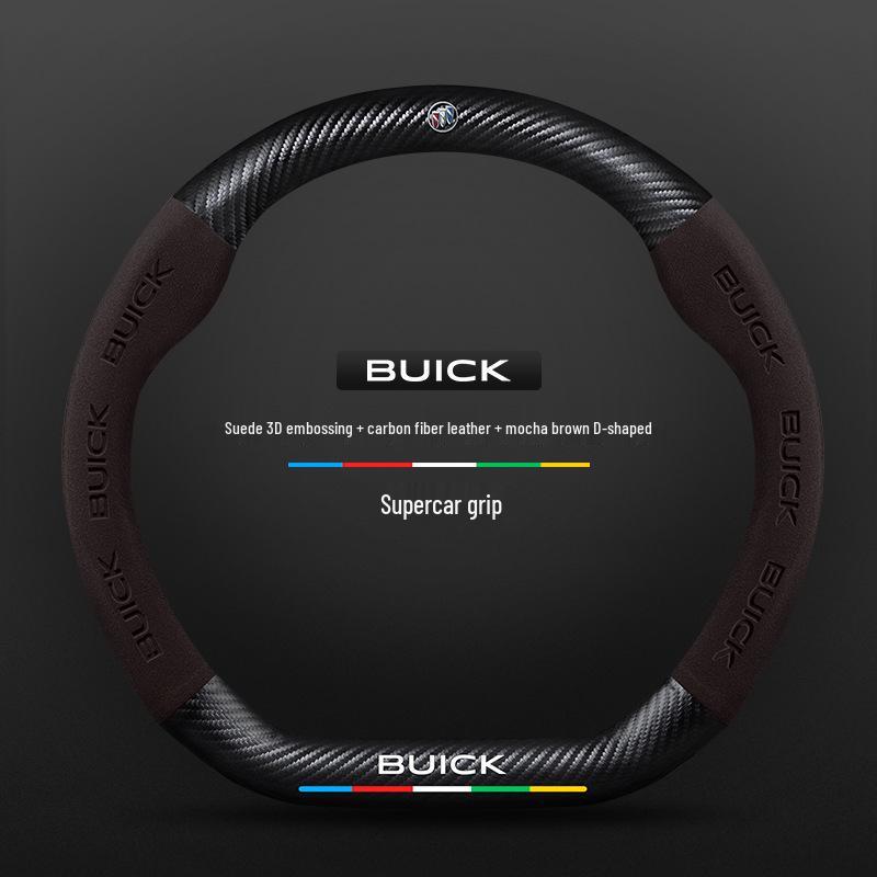 Genuine Leather Steering Wheel Cover for Buick: Encore, Verano, Excelle, Regal, LaCrosse, GL8