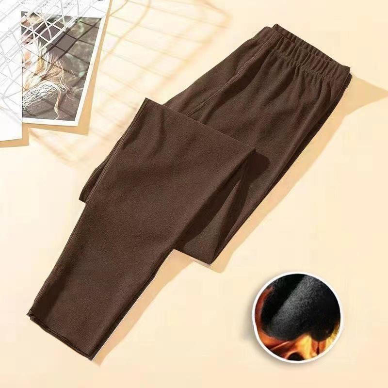 Мужские бесшовные термоштаны из смесовой шерсти с наколенниками для зимы