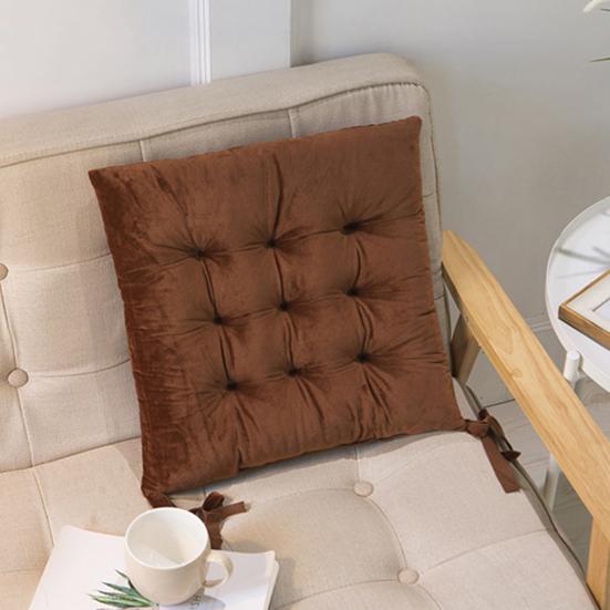 Подушка на сиденье Кристальный бархат Ткань Утолщенная Высокоэластичная Губка Подушка для комфорта при длительном сидении Противоскользящий дизайн Однотонная Подушка для стула