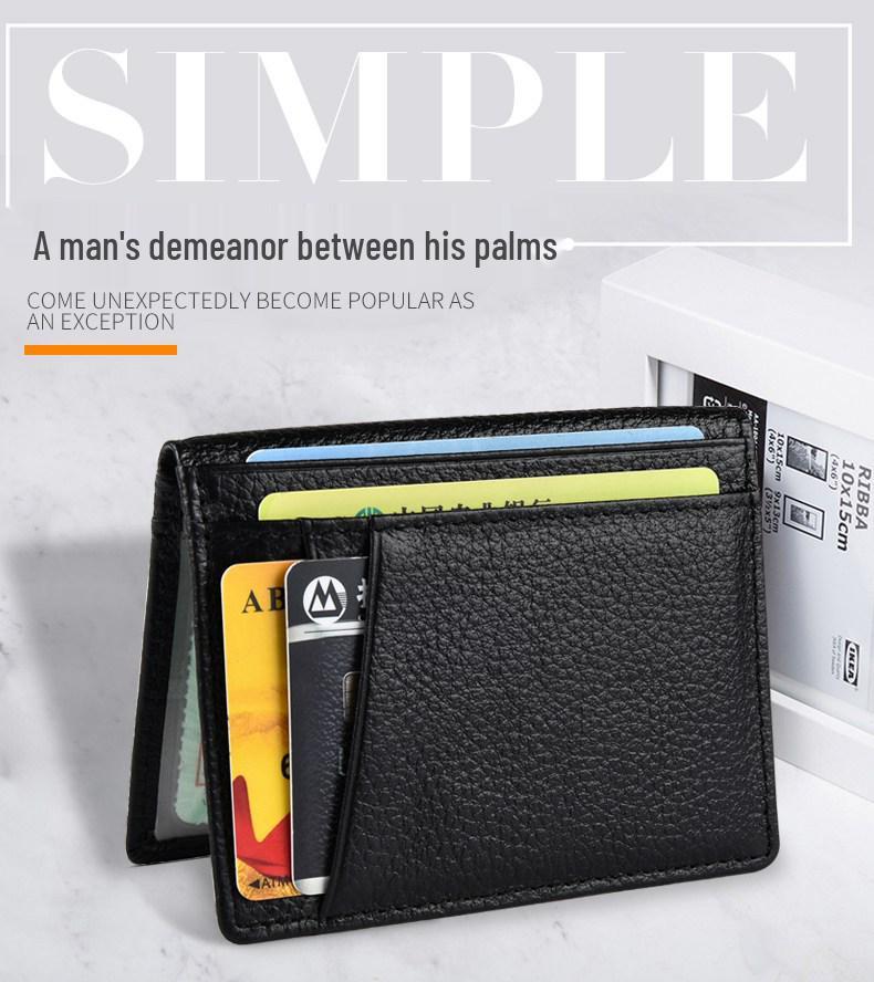 Мужской тонкий картхолдер из натуральной кожи с RFID-защитой