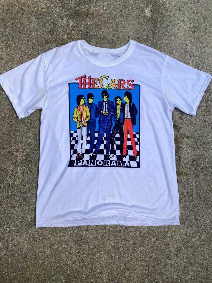Винтажная футболка группы The Cars, короткий рукав, хлопок, белая, все размеры