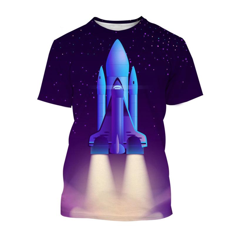 Футболка с принтом космического челнока 3D для мужчин, футболка с графическим принтом ракеты и скафандра, летние уличные детские футболки с короткими рукавами