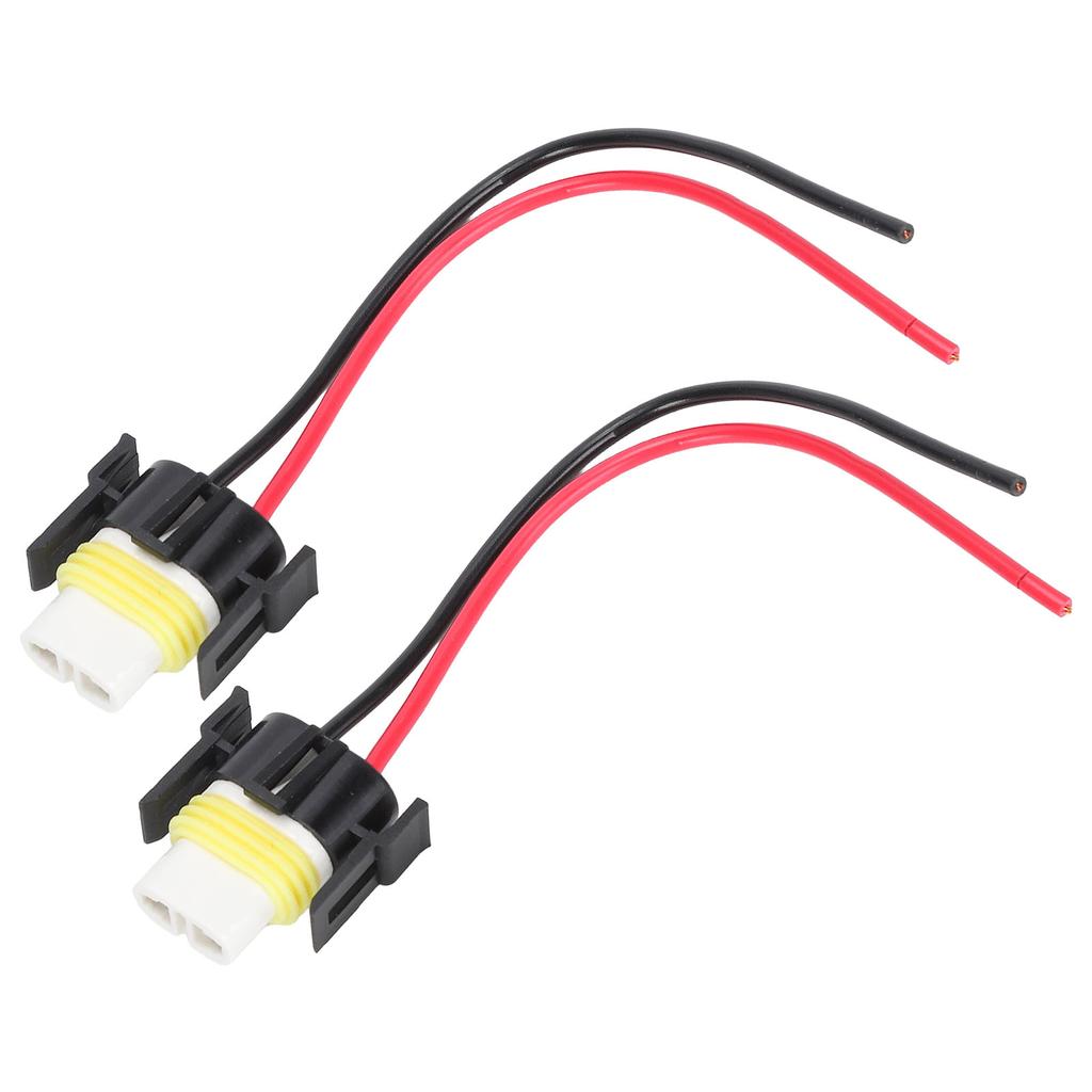 2Pcs H11 Ceramic Female Socket 2 Pin 2 Hole Wiring Harness Connector Replacement 1mm 1224V