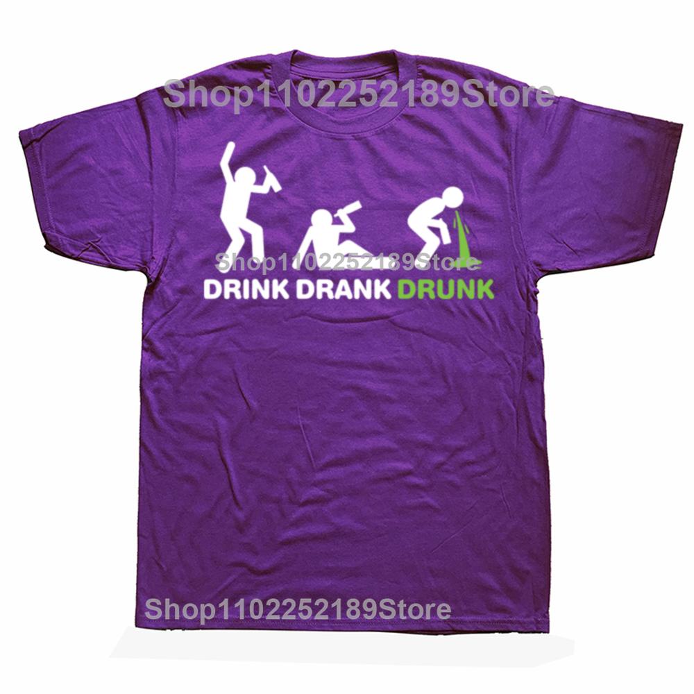 Забавные футболки с графикой эволюции пития Мужская женская мода Повседневная футболка 100% хлопок Свободная оверсайз Футболка с пивом и алкоголем