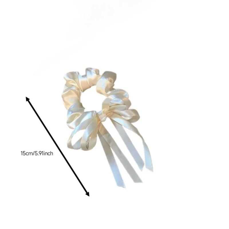 Korean Bow Streamer Hair Ring Women's Fashion Simple and Versatile Scrunchie Outdoor Hair Accessories