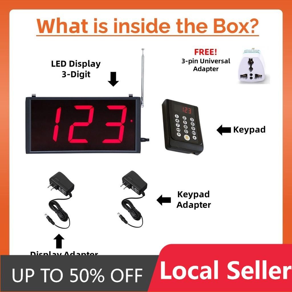 3-Digit Wireless Call System / Wireless Numbering Call System | Restaurant Calling device Wireless Queue System