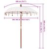 Balinese Sun Umbrella Cream 190 x 190 x 260 cm