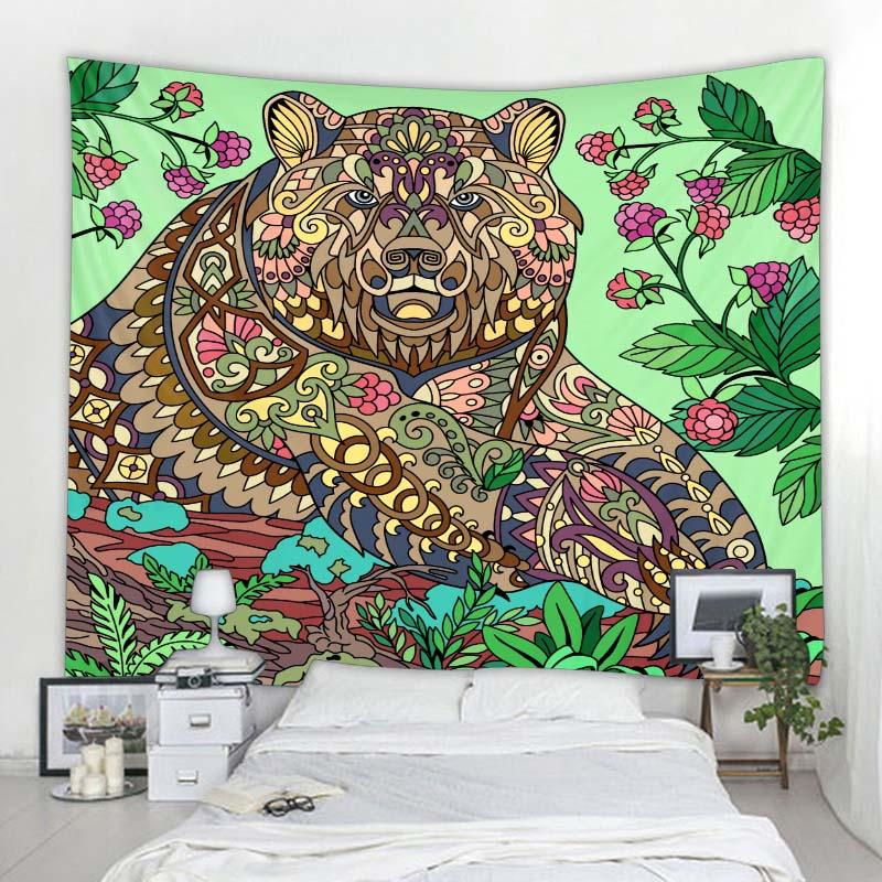 Фэнтезийный гобелен с животными, лесной тигр, украшение для дома, настенный подвесной богемный гобелен для гостиной, спальни, эстетика, украшение комнаты