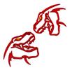 2Pcs Metal Hollow Style Tyrannosaurus Rex Totem Badge Dinosaur Head Emblem Stickers For TRX    Raptor Accessories
