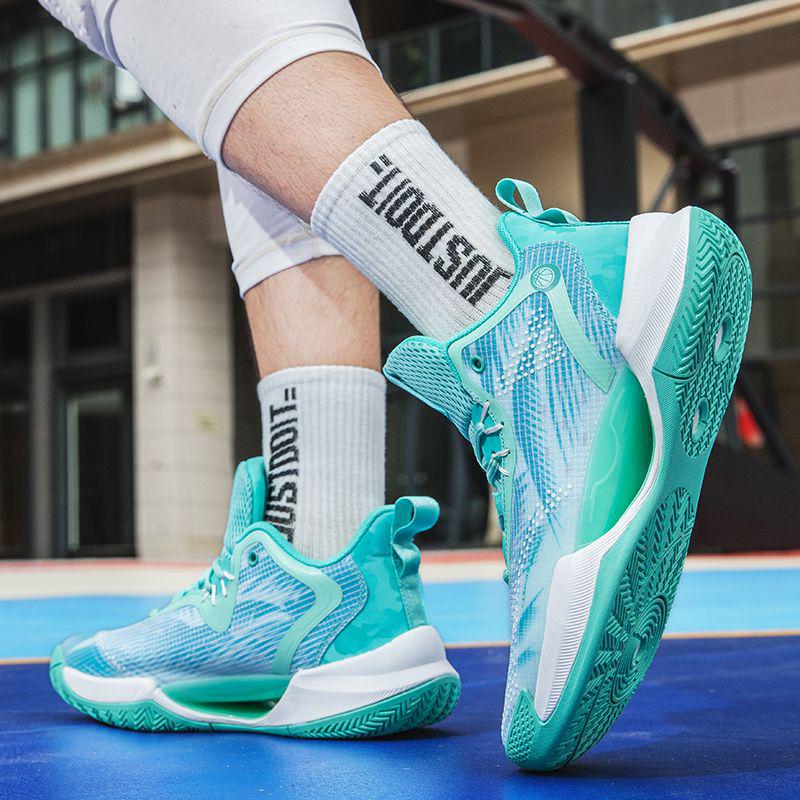 Осенние Нескользящие Амортизирующие Легкие Баскетбольные Кроссовки - Износостойкие и Дышащие, Универсальные для Студентов со Светящейся Деталью