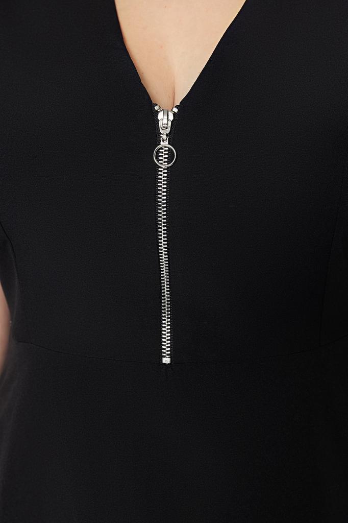 Женское модное новое платье больших размеров, черное тканое платье