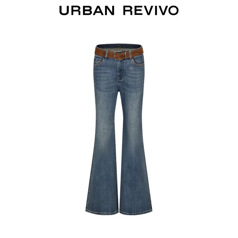 UR2026 Women's Washed Slim Flared Jeans