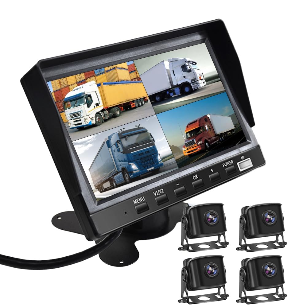 Ulopop New Truck Drive IPS 4K Image Split Monitor with Recording Guideline Can Switch Between Normal and Mirror with Parking Monitoring Compatible