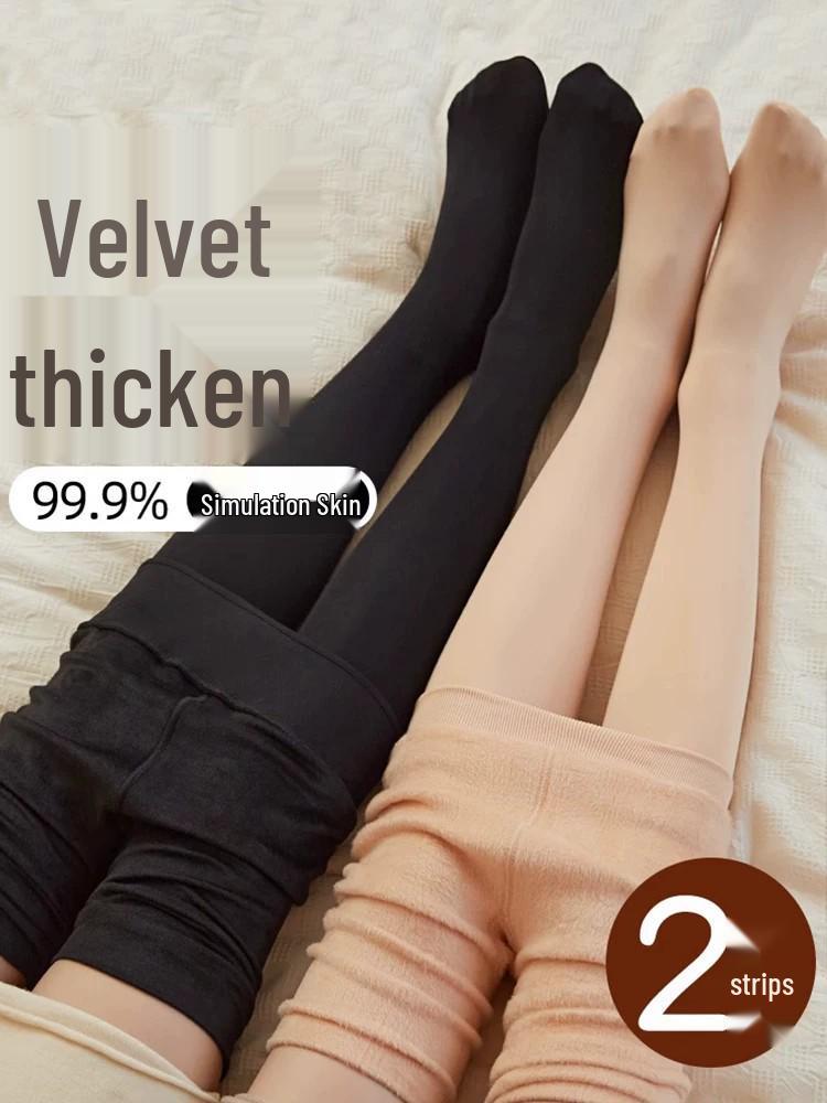 Женские утолщенные телесные бархатные колготки: Теплые базовые колготки для невысоких людей на весну и осень