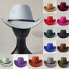 DRESHOW Классическая Западная Фетровая Ковбойская Шляпа для Женщин Мужчин Уличная Шляпа с Широкими Полями Пряжка Ремень Панама Унисекс Свернутые Кепки2026