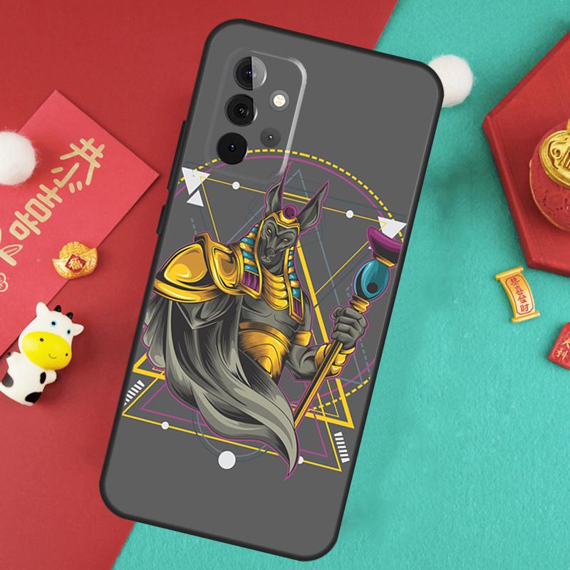 Чехол с изображением египетского бога Анубиса для Samsung Galaxy A34 A54 A14 A15 A25 A35 A55 A53 A33 A13 A52 A32 A12 A51 A71