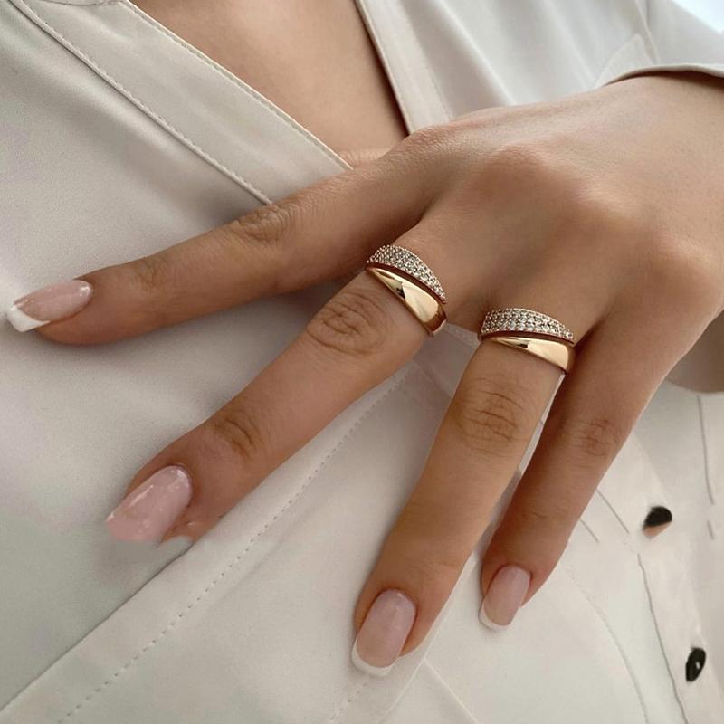 High Quality Multi-Layer Geometry Rings For Women Girls Trendy Hollow Full Ring Jewelry Accessories Gifts