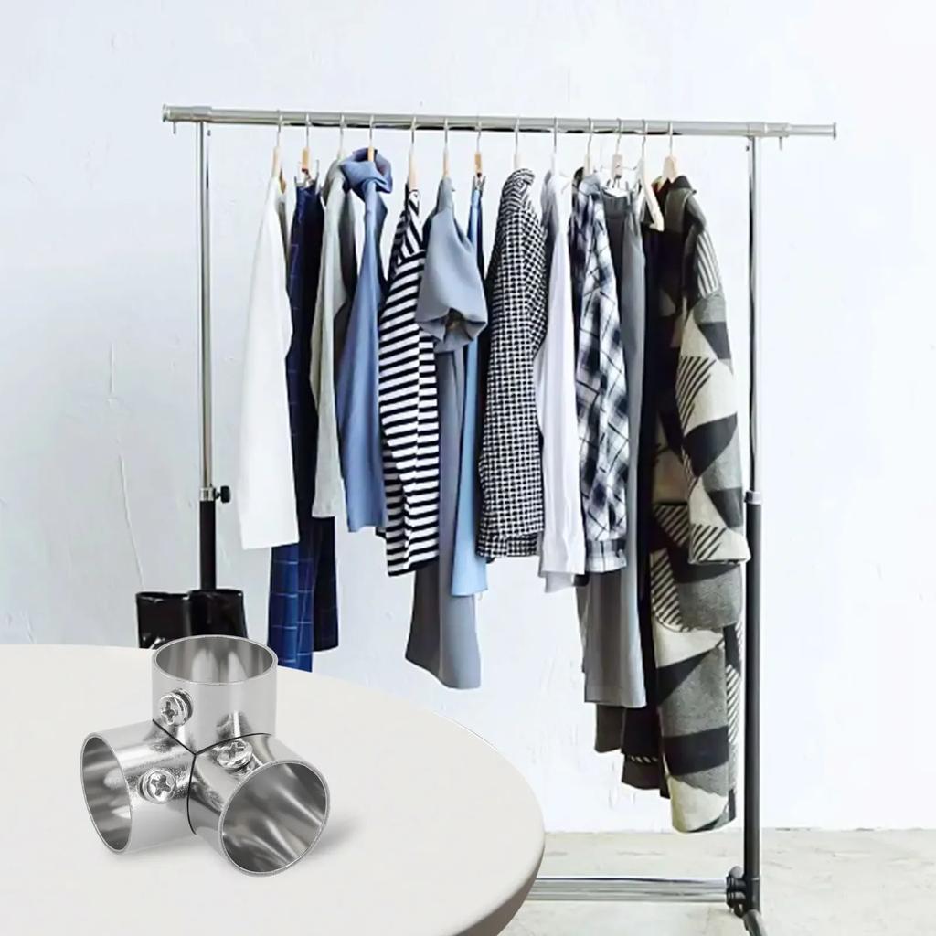 Stainless Steel Pipe Connector Clothes Rail Clothes Flange Seat Hanging Clothes Pole Fixed Socket Wardrobe Clothes Rail Bracket
