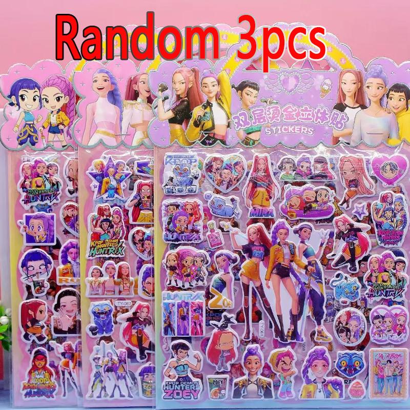 2025 @ 1 шт. K-pop Стикеры Охотники на демонов для детей Водонепроницаемые DIY Велосипед Ноутбук Ноутбук Холодильник Двухслойный 3D Стикер Подарок