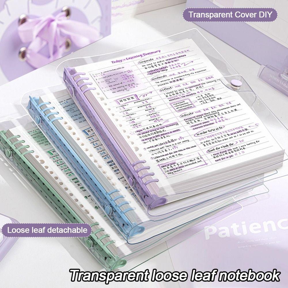 Тетради на кольцах Прозрачная записная книжка Прочный ежедневник Школьные и офисные принадлежности