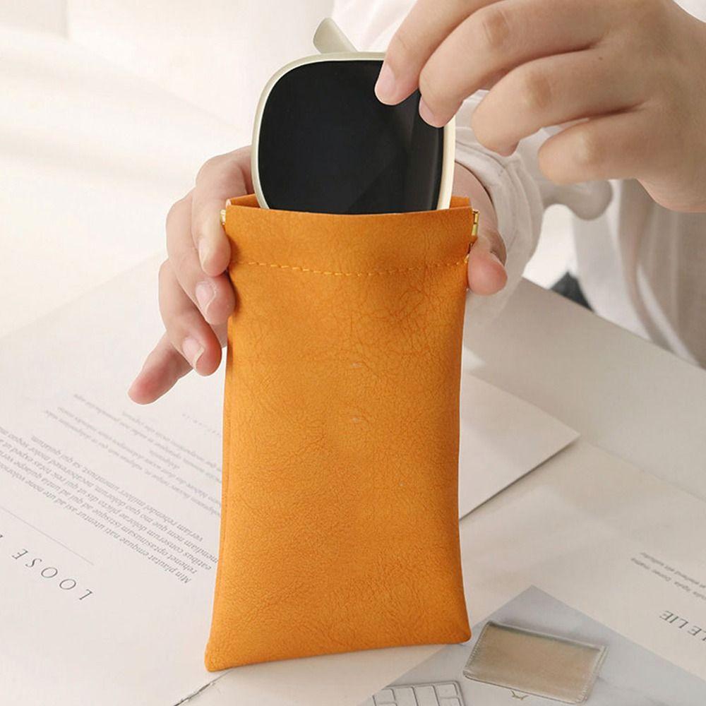 Simple Reading Case Bag PU Leather Sun Glasses Pouch Portable Eyewear Accessories  Unisex