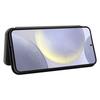 For Samsung Galaxy S25 FE Case Carbon Fiber Texture Drop-Proof PU Leather Phone Cover