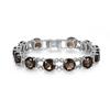 Mysterious and Elegant Natural Smoky Quartz Gem Bracelet S925 Silver Light Luxury Fine Jewelry Women Anniversary Party Wear