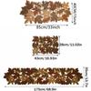 Autumn Maple Leaf Hollow Embroidery Table Runner Farmhouse Thanksgiving Harvest Decor Rustic Long Table Decoration Placemat