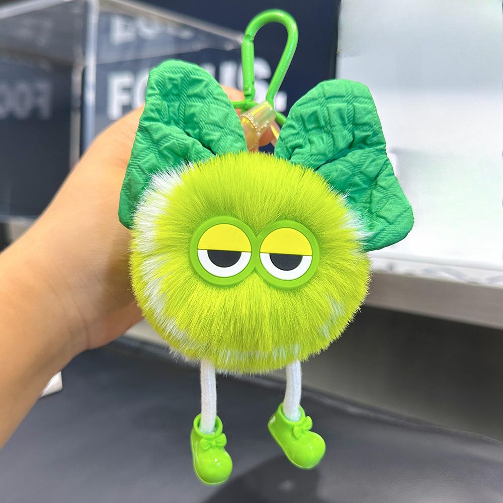 Cute Little Tennis Coal Ball Elf Car Keychain Pendant Pom-pom Book Bag Pendant Plush Doll