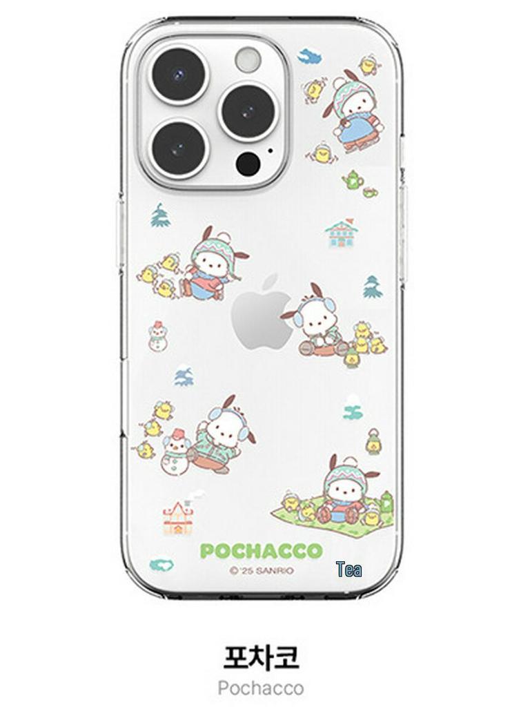 Korean Hello Kitty, My Melody & Kuromi Transparent Protective Case for iPhone 17 Pro Max