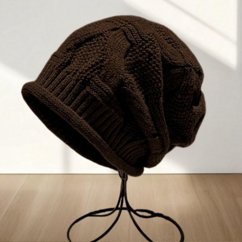 Осень-зима свободная вязаная шерстяная шапка женская новая мода свернутая тонкая бархатная повседневная теплая защита ушей завитая шапка